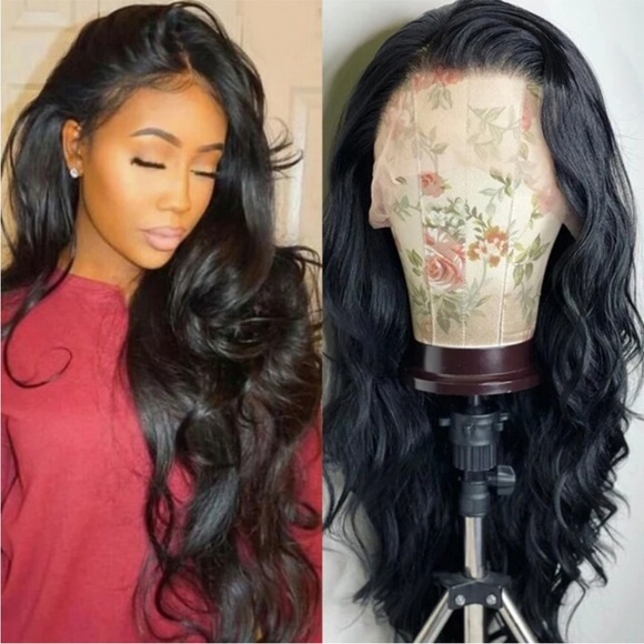 24” BlackBODY WAVY Beautiful Lace Front Wig NEW